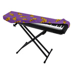 Purple Pizza Pattern Print Piano Keyboard Cover