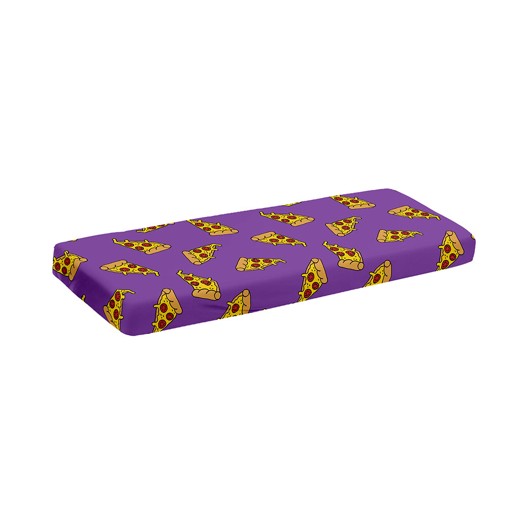 Purple Pizza Pattern Print Piano Keyboard Cover