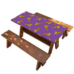 Purple Pizza Pattern Print Picnic Table Cover