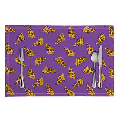 Purple Pizza Pattern Print Placemat