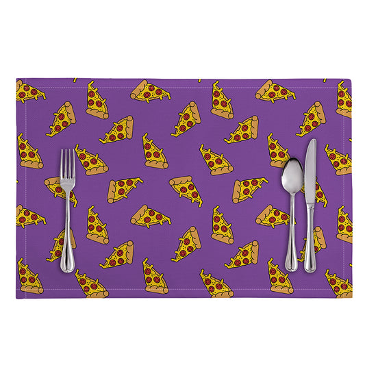Purple Pizza Pattern Print Placemat