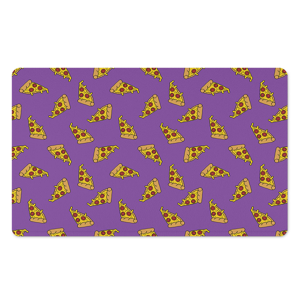 Purple Pizza Pattern Print Polyester Doormat