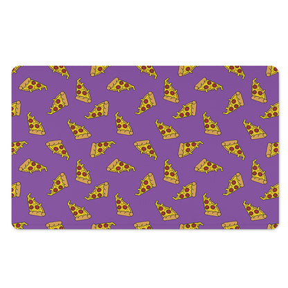 Purple Pizza Pattern Print Polyester Doormat