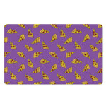 Purple Pizza Pattern Print Polyester Doormat