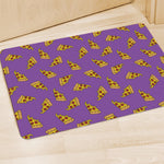 Purple Pizza Pattern Print Polyester Doormat