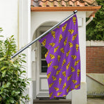 Purple Pizza Pattern Print Polyester Flag