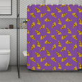 Purple Pizza Pattern Print Polyester Shower Curtain