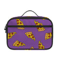 Purple Pizza Pattern Print Portable Lunch Bag