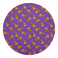 Purple Pizza Pattern Print Round Blanket