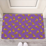 Purple Pizza Pattern Print Rubber Doormat