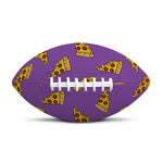 Purple Pizza Pattern Print Rugby Ball