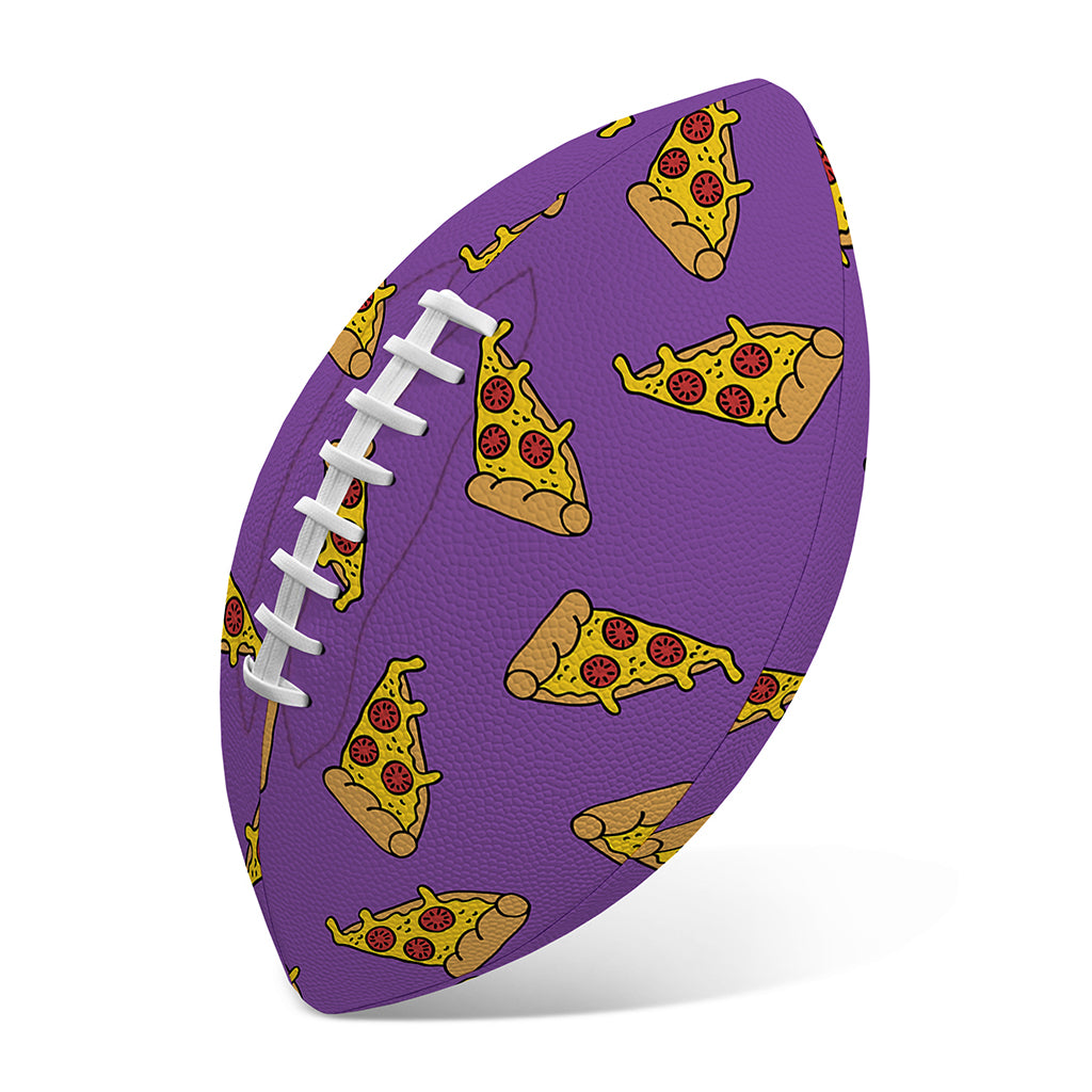 Purple Pizza Pattern Print Rugby Ball