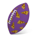 Purple Pizza Pattern Print Rugby Ball