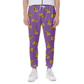Purple Pizza Pattern Print Joggers