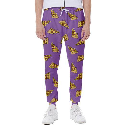 Purple Pizza Pattern Print Scuba Joggers