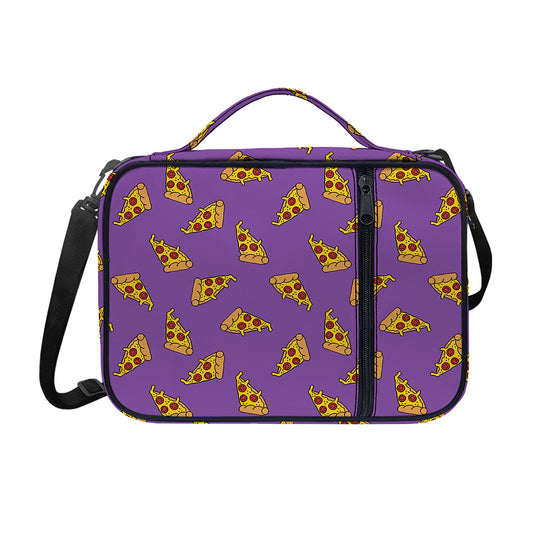 Purple Pizza Pattern Print Shoulder Strap Bible Bag