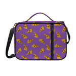 Purple Pizza Pattern Print Shoulder Strap Bible Bag