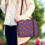 Purple Pizza Pattern Print Shoulder Strap Bible Bag