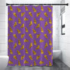 Purple Pizza Pattern Print Shower Curtain