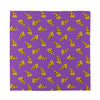 Purple Pizza Pattern Print Silk Bandana