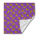 Purple Pizza Pattern Print Silk Bandana