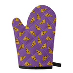 Purple Pizza Pattern Print Single Oven Mitt