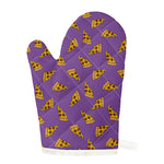Purple Pizza Pattern Print Single Oven Mitt