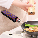 Purple Pizza Pattern Print Skillet Handle Cover