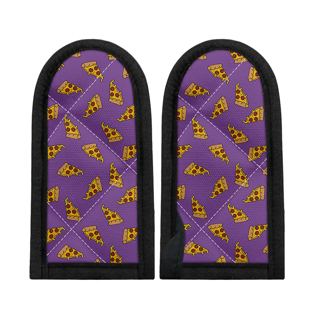 Purple Pizza Pattern Print Skillet Handle Cover
