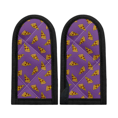 Purple Pizza Pattern Print Skillet Handle Cover