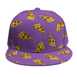 Purple Pizza Pattern Print Snapback Cap