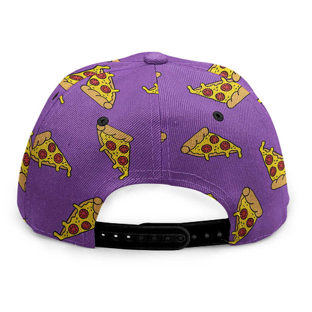 Purple Pizza Pattern Print Snapback Cap