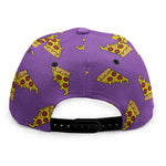 Purple Pizza Pattern Print Snapback Cap