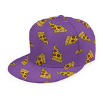 Purple Pizza Pattern Print Snapback Cap