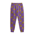 Purple Pizza Pattern Print Sweatpants