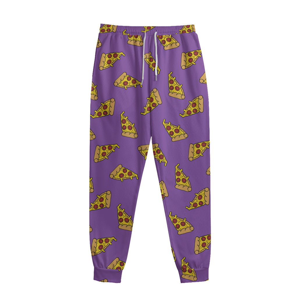 Purple Pizza Pattern Print Sweatpants