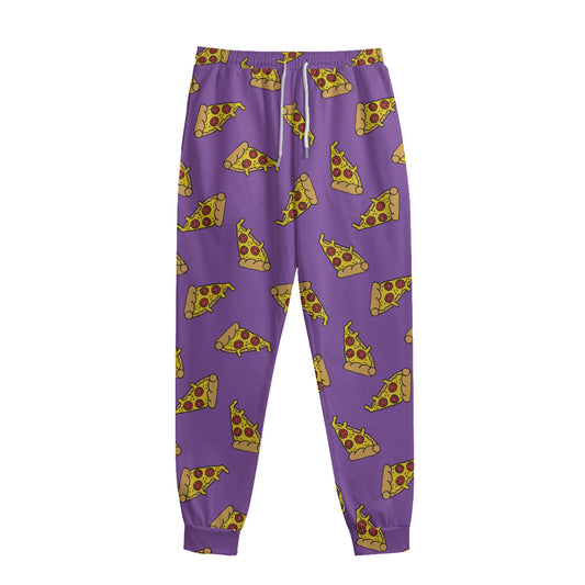 Purple Pizza Pattern Print Sweatpants