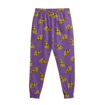 Purple Pizza Pattern Print Sweatpants