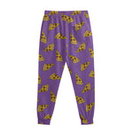 Purple Pizza Pattern Print Sweatpants