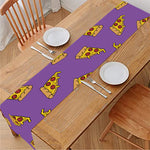 Purple Pizza Pattern Print Table Runner