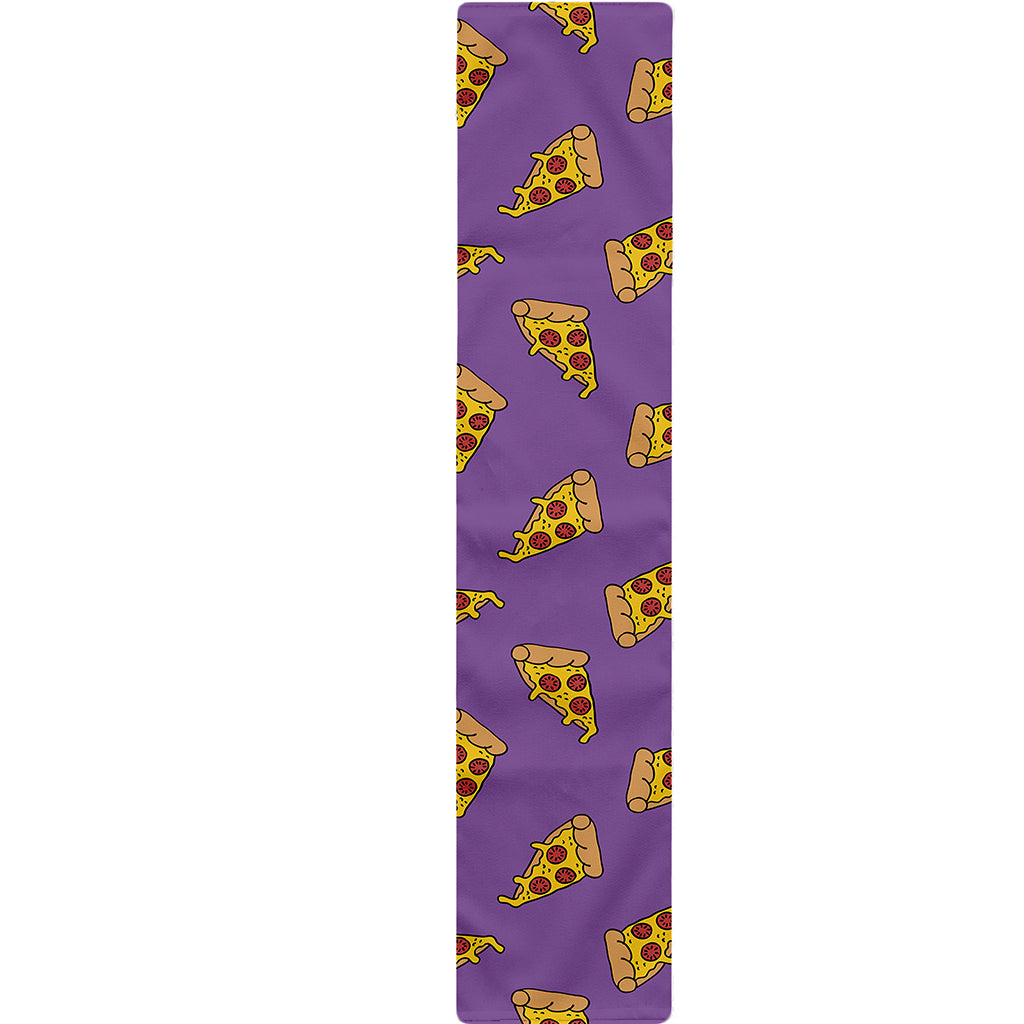 Purple Pizza Pattern Print Table Runner