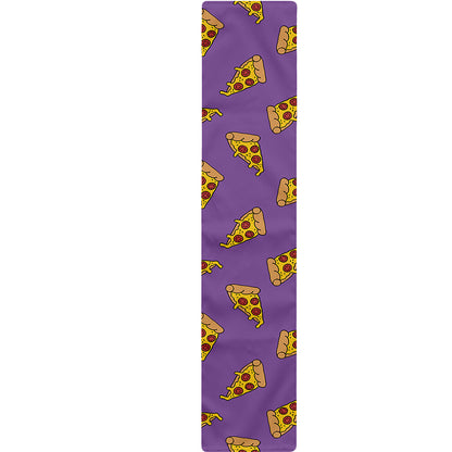 Purple Pizza Pattern Print Table Runner