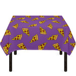 Purple Pizza Pattern Print Tablecloth