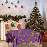 Purple Pizza Pattern Print Tablecloth