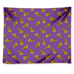 Purple Pizza Pattern Print Tapestry