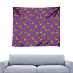 Purple Pizza Pattern Print Tapestry
