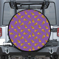 Purple Pizza Pattern Print Tire Cover