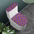 Purple Pizza Pattern Print Toilet Lid And Tank Cover Set
