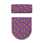 Purple Pizza Pattern Print Toilet Lid And Tank Cover Set