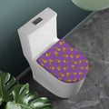Purple Pizza Pattern Print Toilet Lid Cover